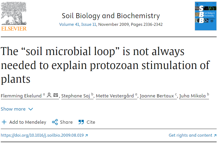 The “soil microbial loop” is not always needed to explain protozoan stimulation of plants