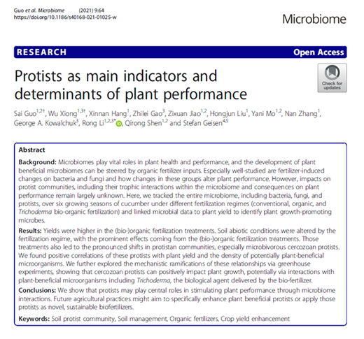 Protists as main indicators and determinants of plant performance